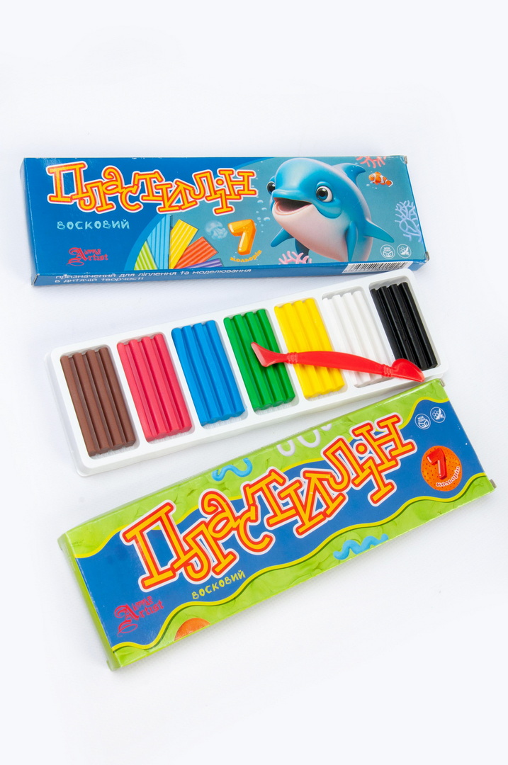 Пластилін восковий, 7 кольорів, 140 г, Little Artist